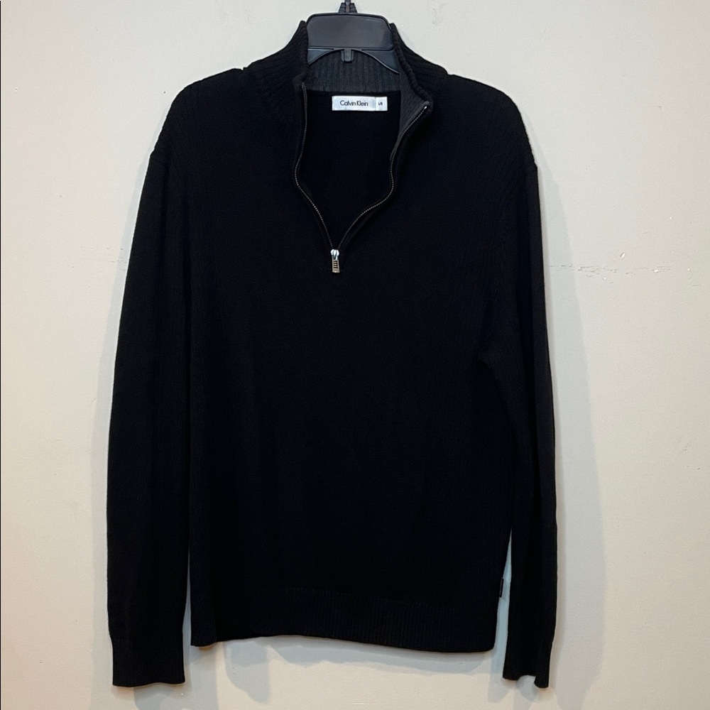 Calvin Klein 100% cotton Men's Zip-Up Black Sweater